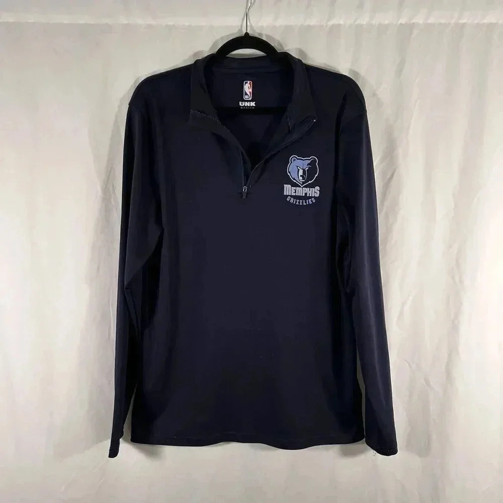 Memphis Grizzlies Sweater Men Medium Blue 1/4 Zip Turtleneck Long Sleeve